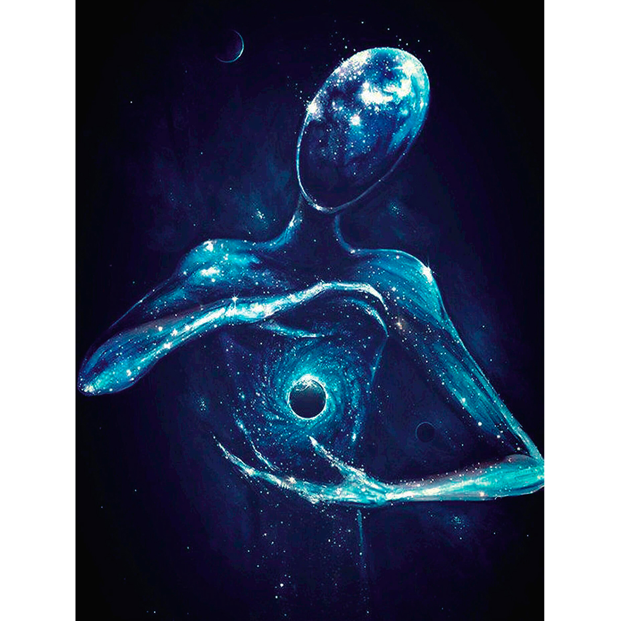 Символ человеческой души. Космический человек. Космические существа. Вселенная в руках алмазная живопись.